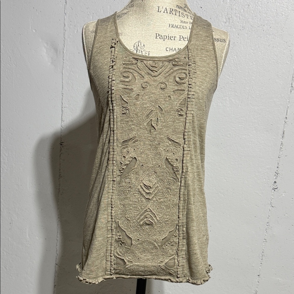 Mystree Textured Beige Tank Top